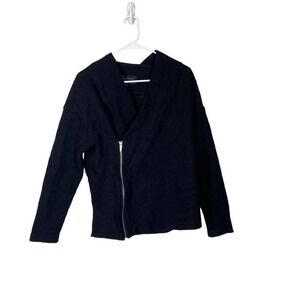 Marcellamoda 100% Virgin Wool Asymmetrical Zip Jacket
